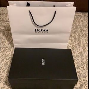 Hugo boss empty shoe box and shopping bag